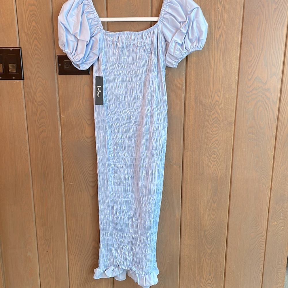 Lulus Rouched Midi Dress - Picture 7 of 8